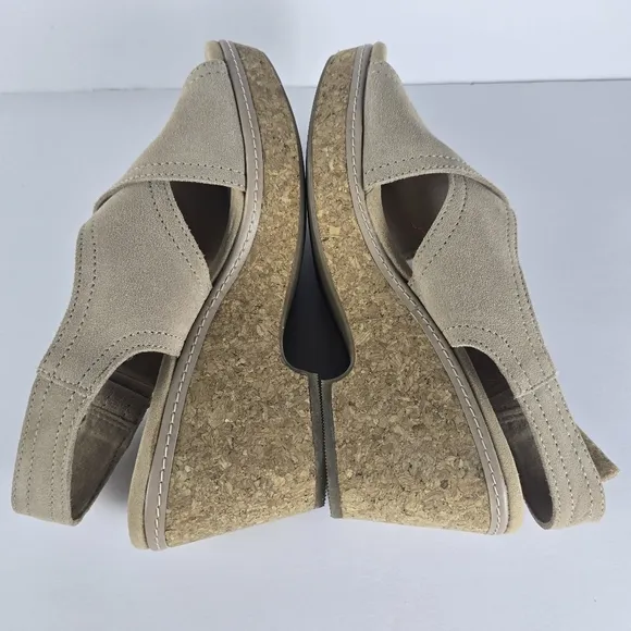 Clarks Women's Giselle Cove Wedge Platform Cork Heel Sandal Slingback Size 9