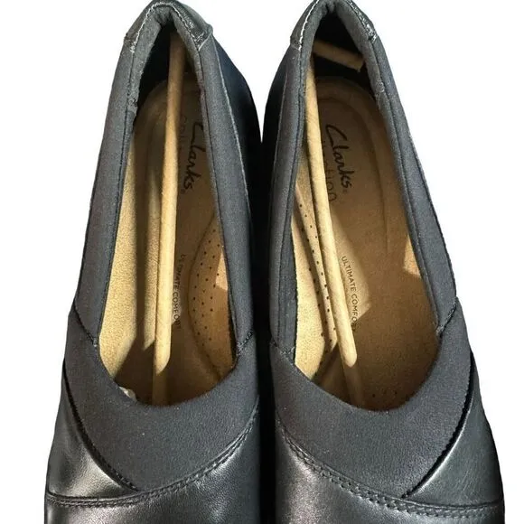 Clarks Women's Cora Charm Slip-On Flats Black Size 9.5M NIB