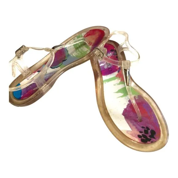 Clear JIMMY CHOO Adjustable Jelly Sandal Sz 35 Sz US 5