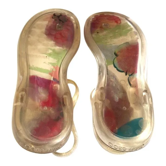 Clear JIMMY CHOO Adjustable Jelly Sandal Sz 35 Sz US 5