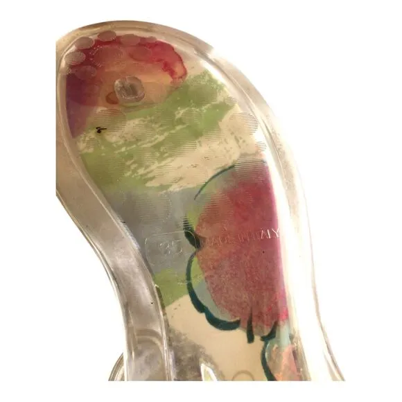 Clear JIMMY CHOO Adjustable Jelly Sandal Sz 35 Sz US 5
