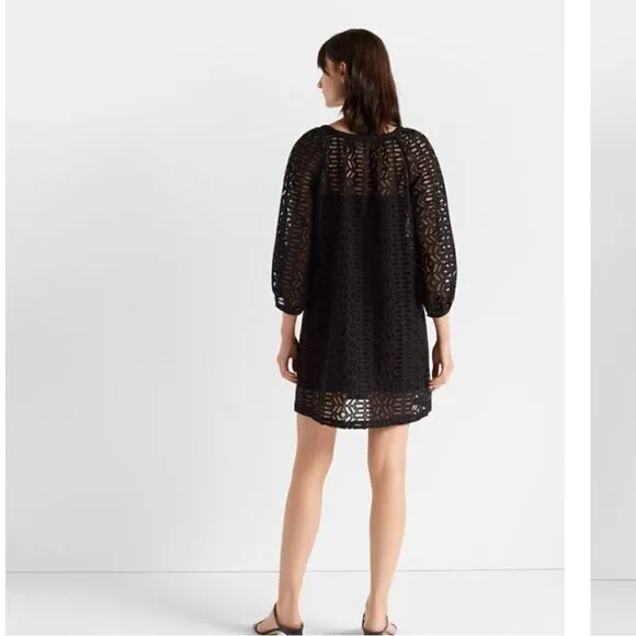 CLUB MONACO V-Neck Eyelet Dress