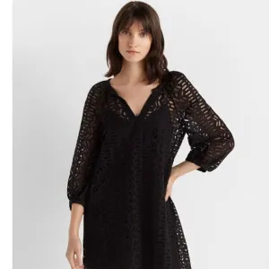CLUB MONACO V-Neck Eyelet Dress
