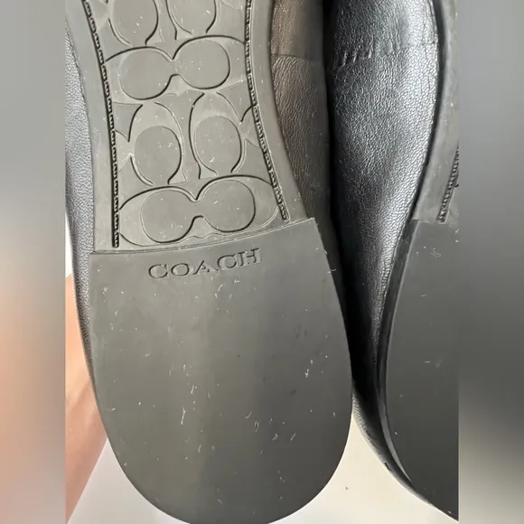 COACH Benni Leather Bow Ballet Flats With Charms in Black FG2941 Size 8.5