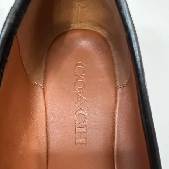 COACH Benni Leather Bow Ballet Flats With Charms in Black FG2941 Size 8.5