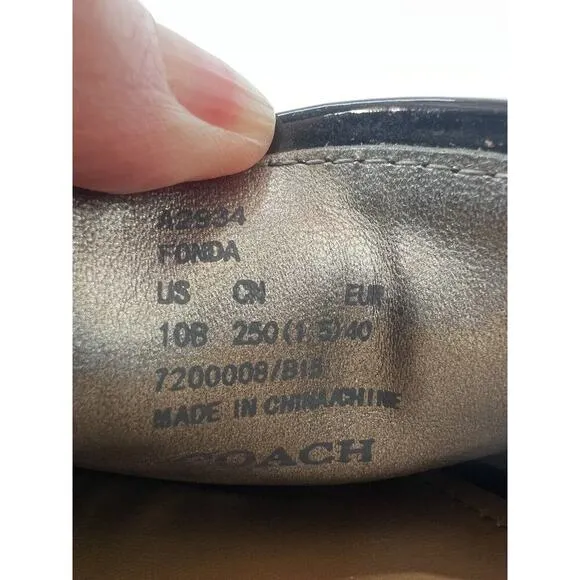 Coach Black Fonda Suede Leather Loafers Women’s Size 10