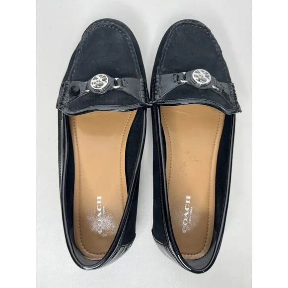 Coach Black Fonda Suede Leather Loafers Women’s Size 10