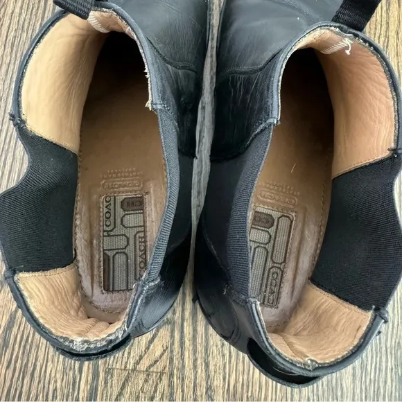 Coach black leather Chelsea boots made in Italy size 11