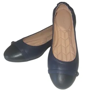 Coach Brandi Navy and Black Leather Slip On Ballet Flats Size 8.5