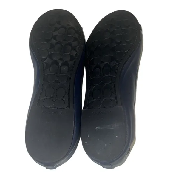 Coach Brandi Navy and Black Leather Slip On Ballet Flats Size 8.5
