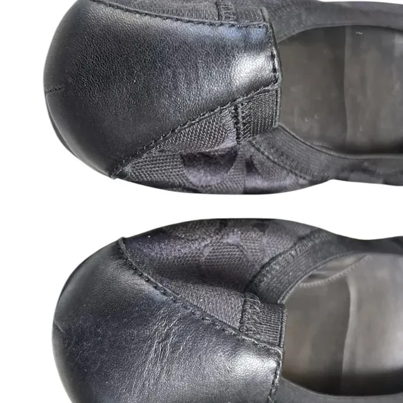 COACH LOGO women’s CHELSEYSlip On Black Signature C Ballet Flats shoes size 6.5