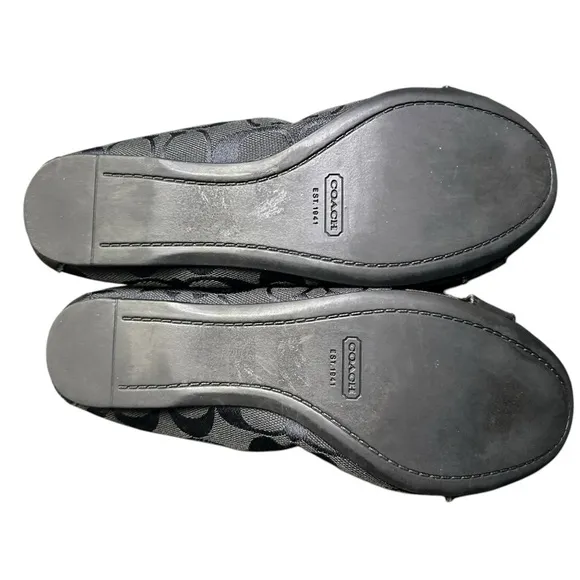 COACH LOGO women’s CHELSEYSlip On Black Signature C Ballet Flats shoes size 6.5