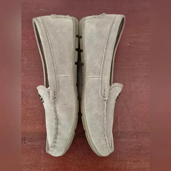 Coach Mary Lock Up Gray Suede Loafers Size 8B