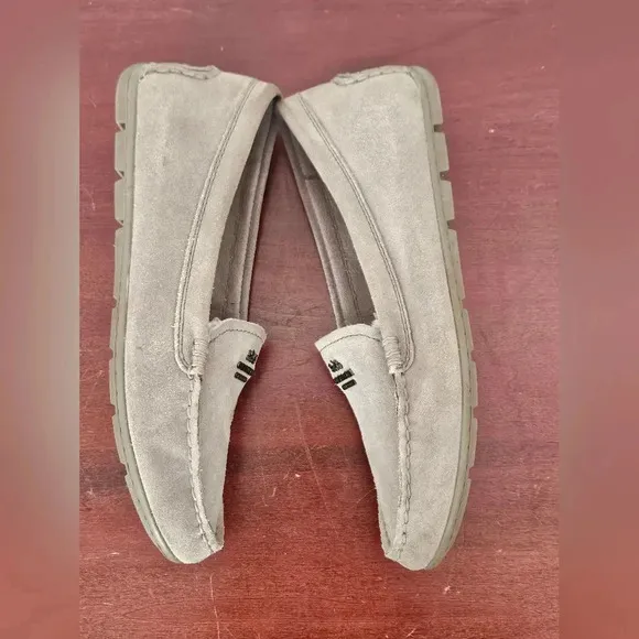 Coach Mary Lock Up Gray Suede Loafers Size 8B