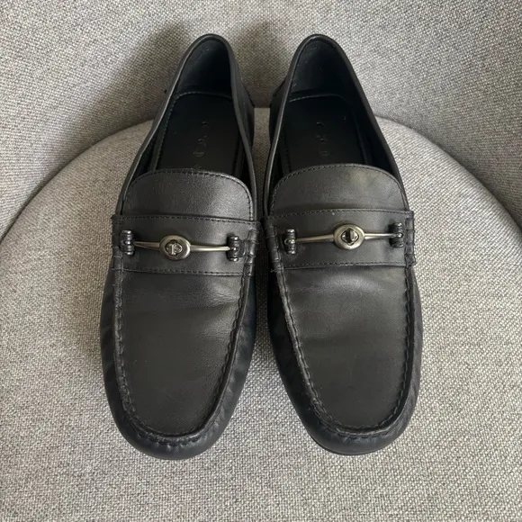 COACH Mott Driver Leather Loafer Moccasin Slip-on Black Men’s Size 8.5D