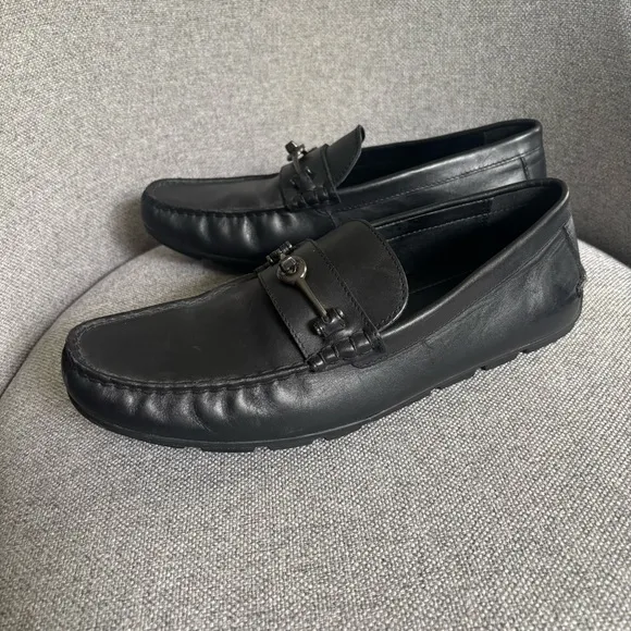COACH Mott Driver Leather Loafer Moccasin Slip-on Black Men’s Size 8.5D