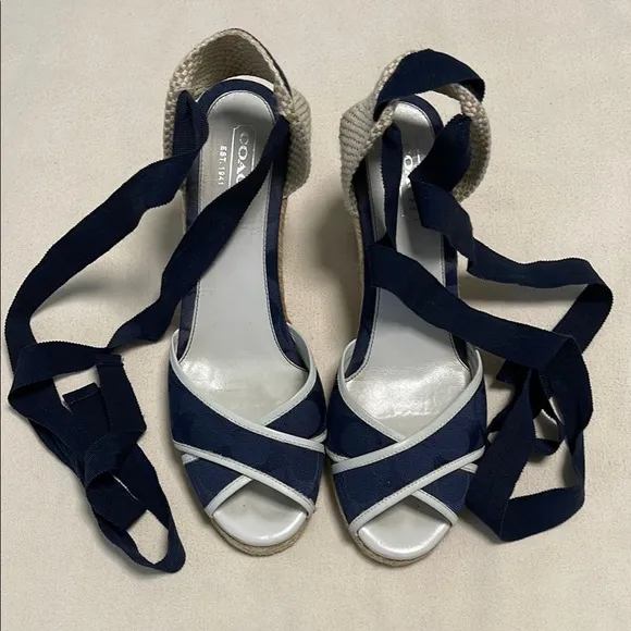 Coach Navy Blue Espadrilles (size 10)
