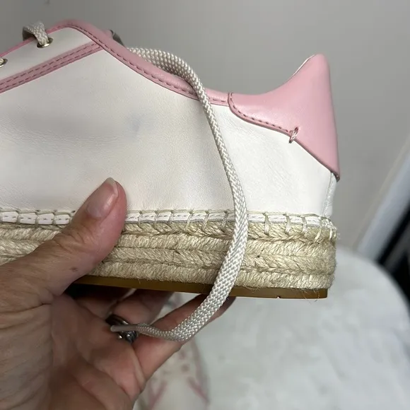 Coach Pink and White Leather Sneakers Never Wore (see photos)