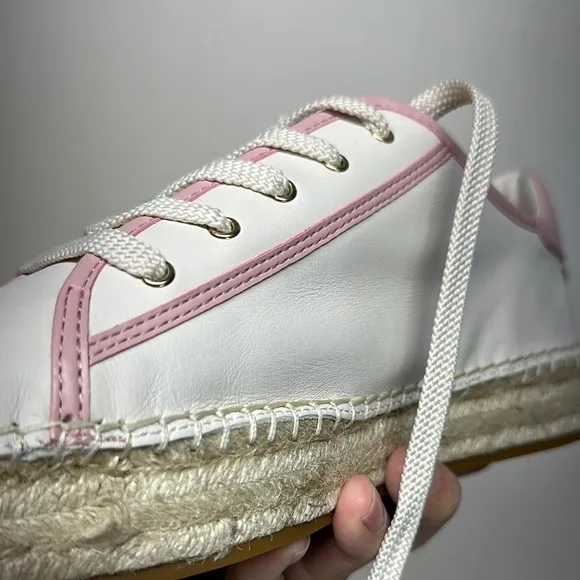 Coach Pink and White Leather Sneakers Never Wore (see photos)