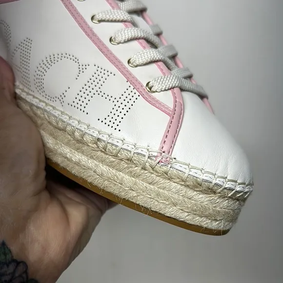 Coach Pink and White Leather Sneakers Never Wore (see photos)