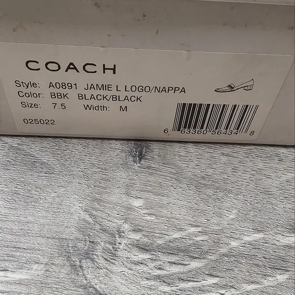 Coach Signature Logo Jamie Loafer Block Heel Womens Black Size 7.5 Vintage