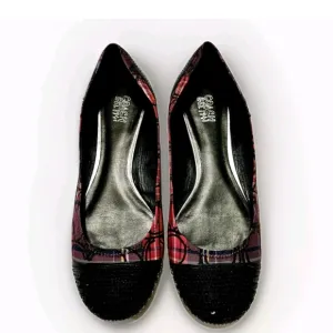 Coach Wn'S Plaid Mutlicolor Sequin Accent Ballet Flats Sz 8B Slip On Shoes A2788