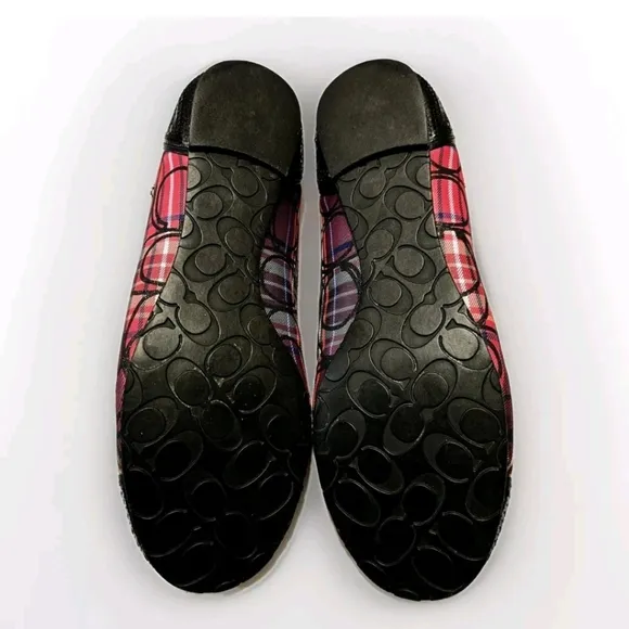 Coach Wn'S Plaid Mutlicolor Sequin Accent Ballet Flats Sz 8B Slip On Shoes A2788