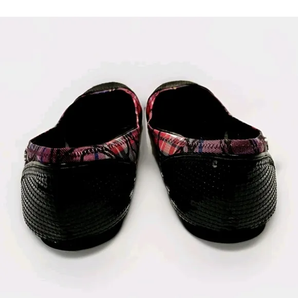 Coach Wn'S Plaid Mutlicolor Sequin Accent Ballet Flats Sz 8B Slip On Shoes A2788