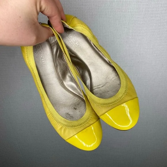 Coach | Womans Yellow Slip On Flats 6.5 Ballet