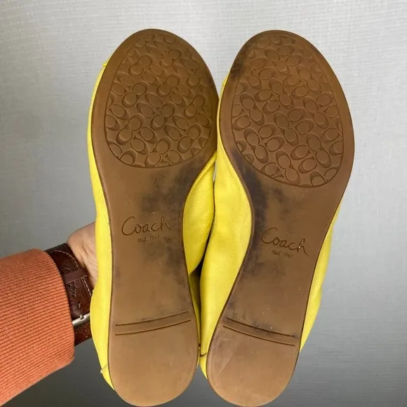 Coach | Womans Yellow Slip On Flats 6.5 Ballet