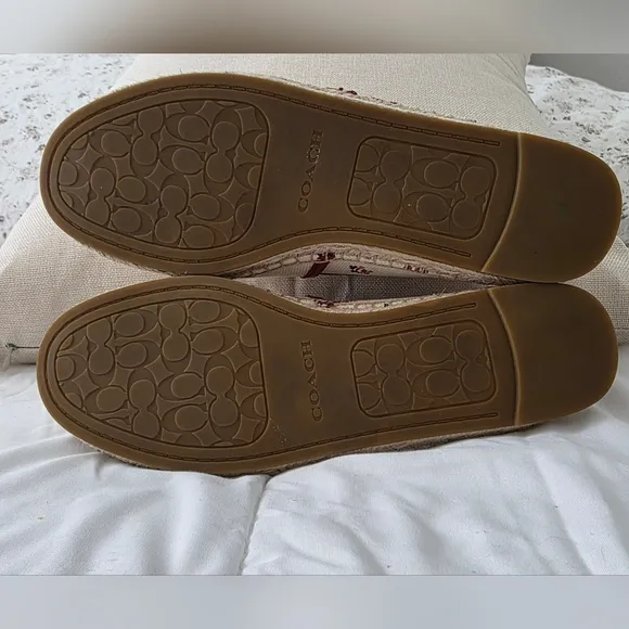Coach Womens Chalk Floral Bloom and Iconic Logo Espadrille Size 8