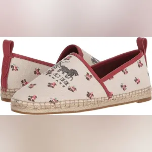Coach Womens Chalk Floral Bloom and Iconic Logo Espadrille Size 8