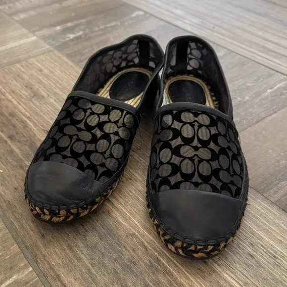 COACH Women's Cleo Signature C Espadrille Flats size 8.5