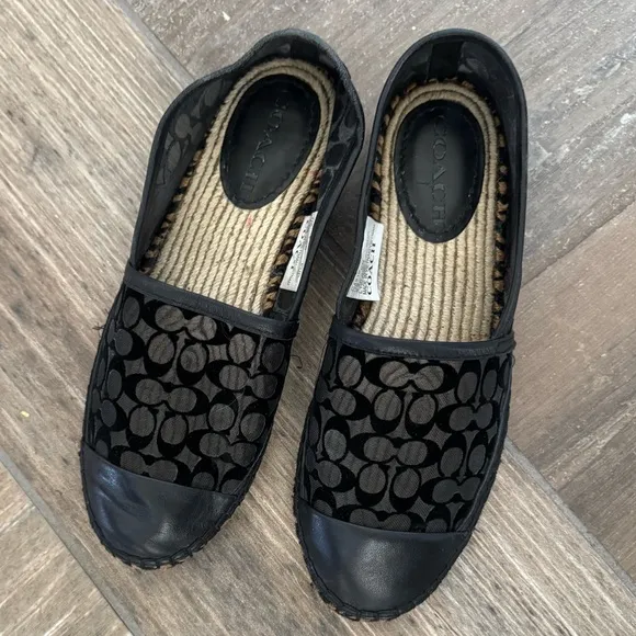 COACH Women's Cleo Signature C Espadrille Flats size 8.5
