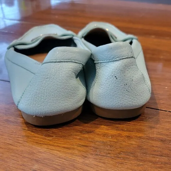 Coach Women’s Fredrica Pebble Green Leather Muted Pistachio Loafers