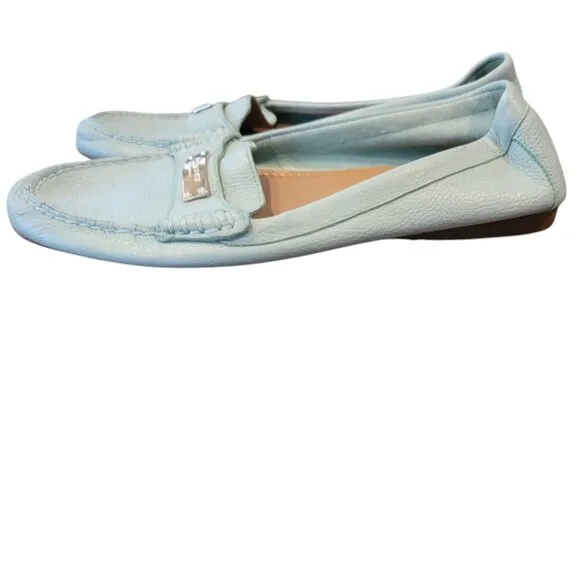 Coach Women’s Fredrica Pebble Green Leather Muted Pistachio Loafers