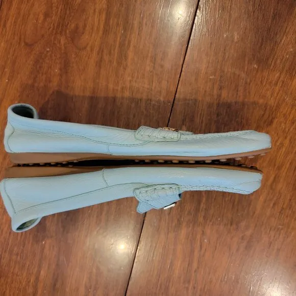 Coach Women’s Fredrica Pebble Green Leather Muted Pistachio Loafers