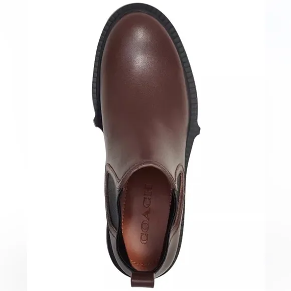 COACHWomen's Lenora Pull On Lug Sole Chelsea Booties size 8 NEW   Maple Leather