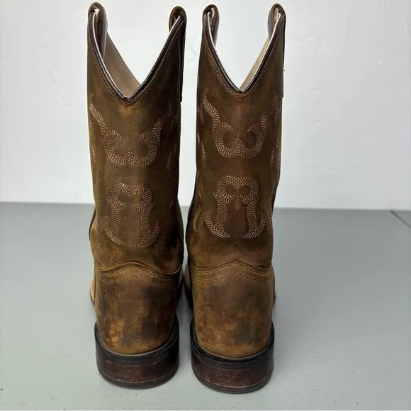 Cody James Brown Leather Boys Western Boots Rodeo Cowboy Size 3.0 D Pull On