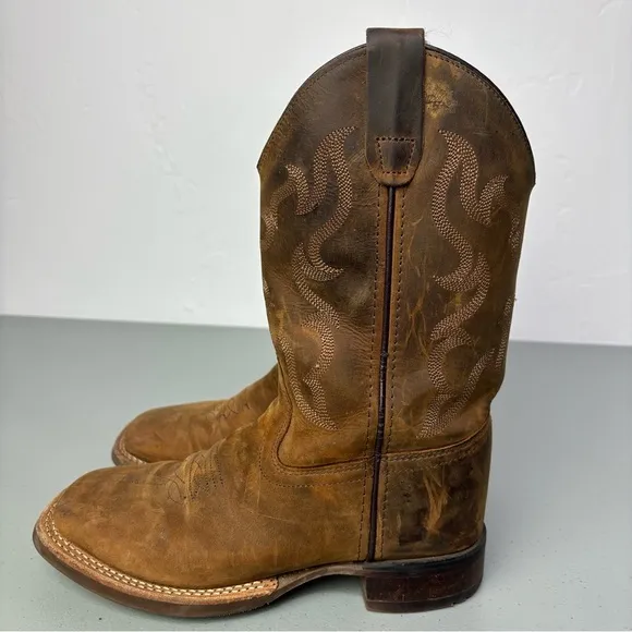 Cody James Brown Leather Boys Western Boots Rodeo Cowboy Size 3.0 D Pull On