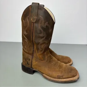 Cody James Brown Leather Boys Western Boots Rodeo Cowboy Size 3.0 D Pull On