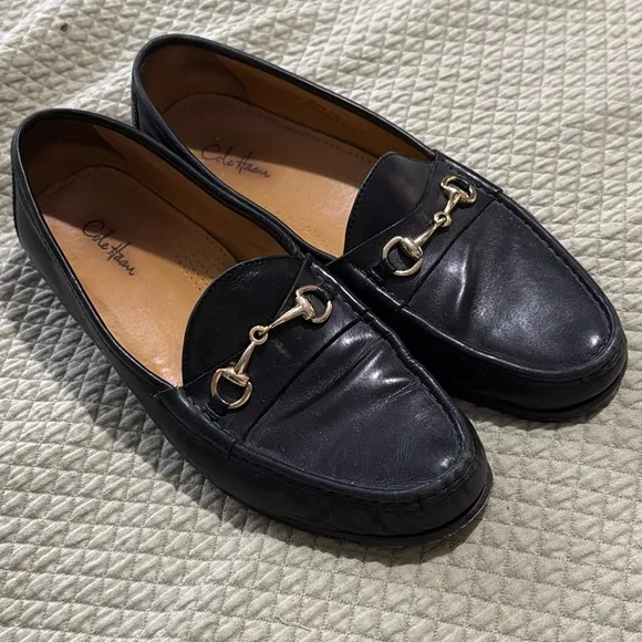 Cole Haan Ascot II Black Leather Horse Bit Loafers Size 11M