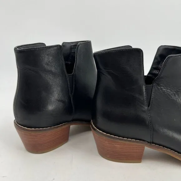 Cole Haan Black Pull-On Leather Ankle Boots | Size 7