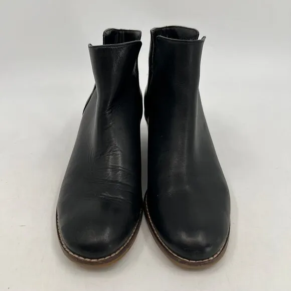 Cole Haan Black Pull-On Leather Ankle Boots | Size 7