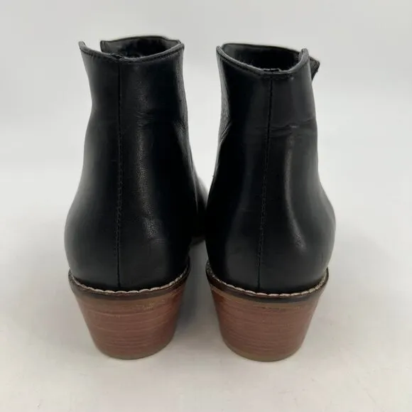 Cole Haan Black Pull-On Leather Ankle Boots | Size 7