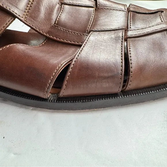 Cole Haan Brown Leather Fisherman Sandals 8.5 brown summer vacation resort