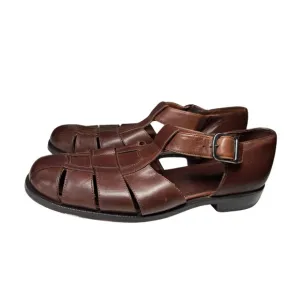 Cole Haan Brown Leather Fisherman Sandals 8.5 brown summer vacation resort