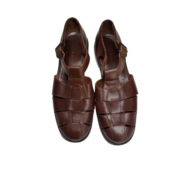 Cole Haan Brown Leather Fisherman Sandals 8.5 brown summer vacation resort