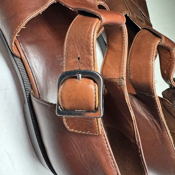 Cole Haan Brown Leather Fisherman Sandals 8.5 brown summer vacation resort