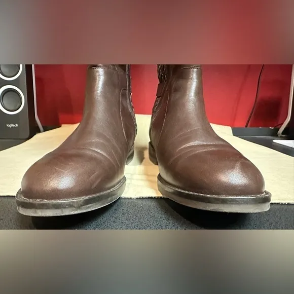 Cole Haan Chesley Dark Brown Leather Knee High 1” Heel Boots Women’s Size 10B